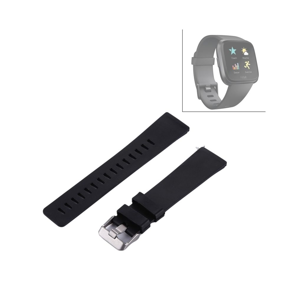 Wewoo - Bracelet pour montre connectée Fitbit Versa Simple Mode De En Silicone Noir - Bracelet connecté