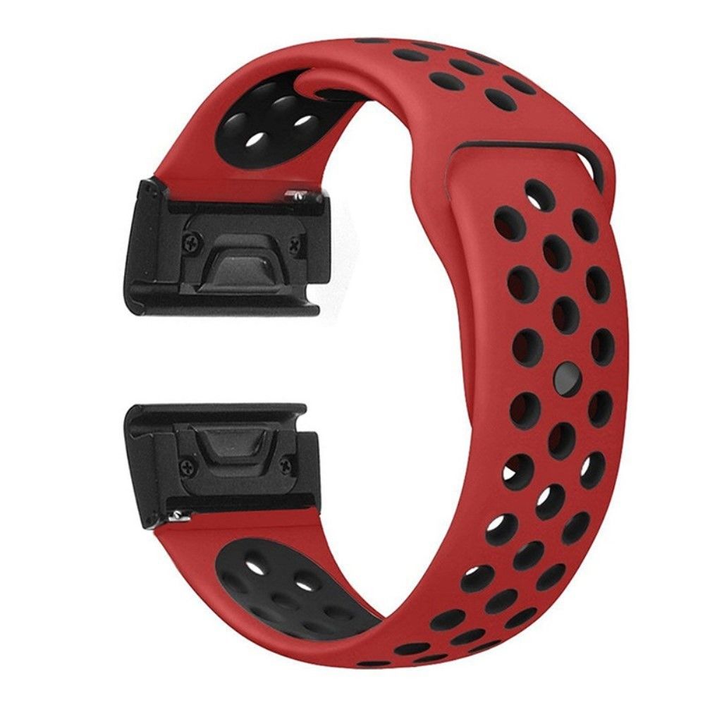marque generique - Bracelet en silicone deux couleurs rouge/noir pour votre Garmin Fenix 5X/Fenix 3 - Accessoires bracelet connecté