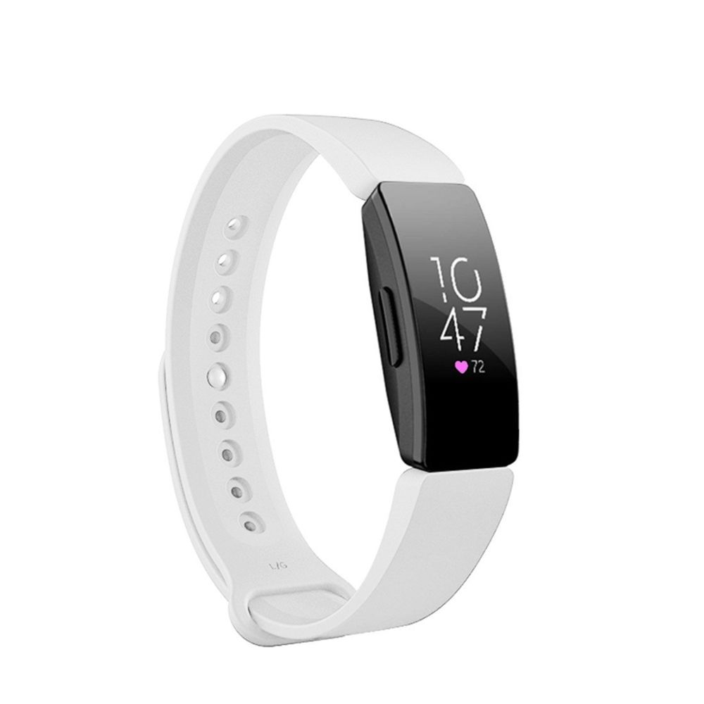 Wewoo - Bracelet pour montre connectée Smartwatch avec à poignet à fixation rapide Fitbit Inspire HR blanc - Bracelet connecté