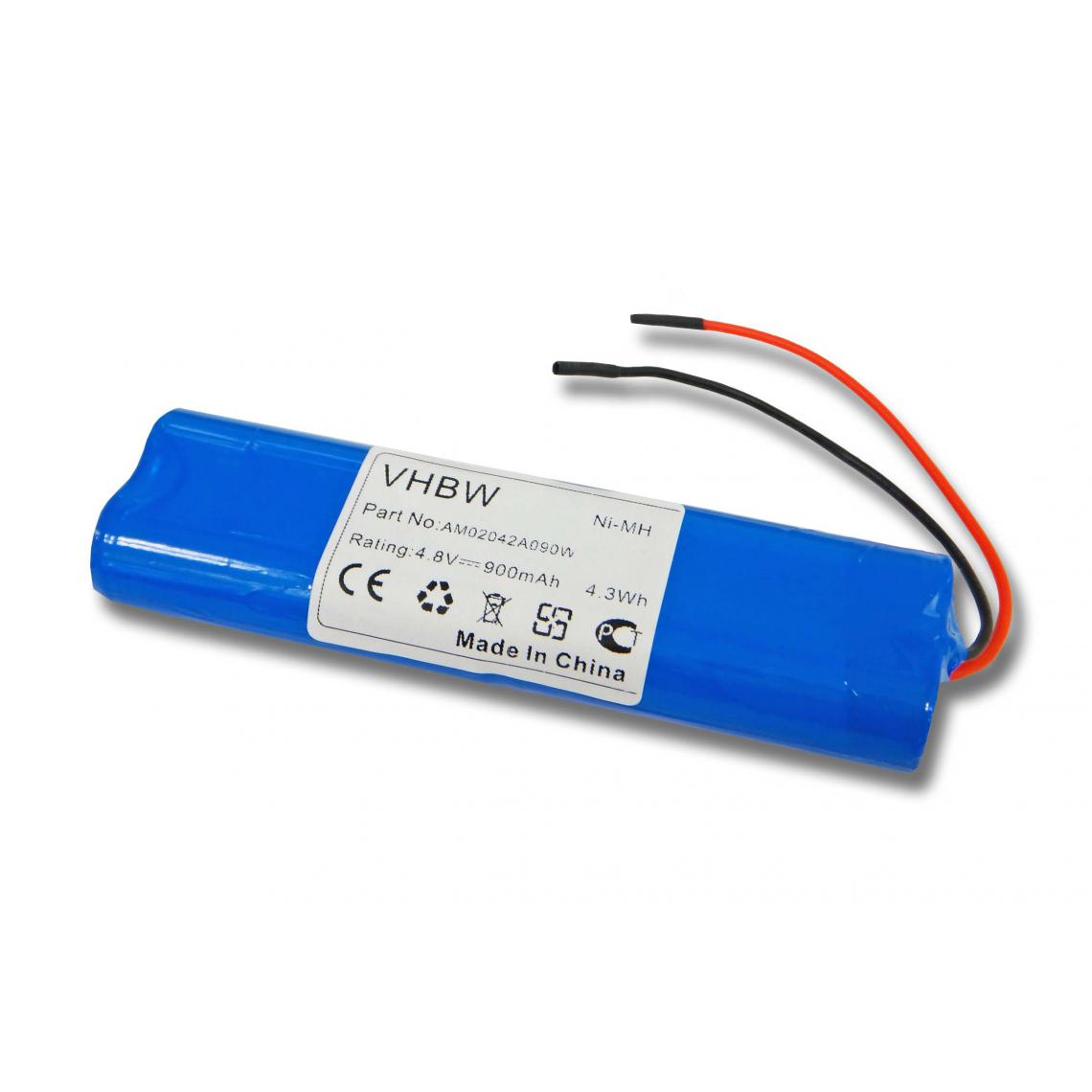 Vhbw - vhbw Batterie rechargeable 900mAh NI-MH (4.8V) avec câble pour votre éclairage de sécurité/secours Elro NV42, ELRD4AA900 900 - Autre appareil de mesure