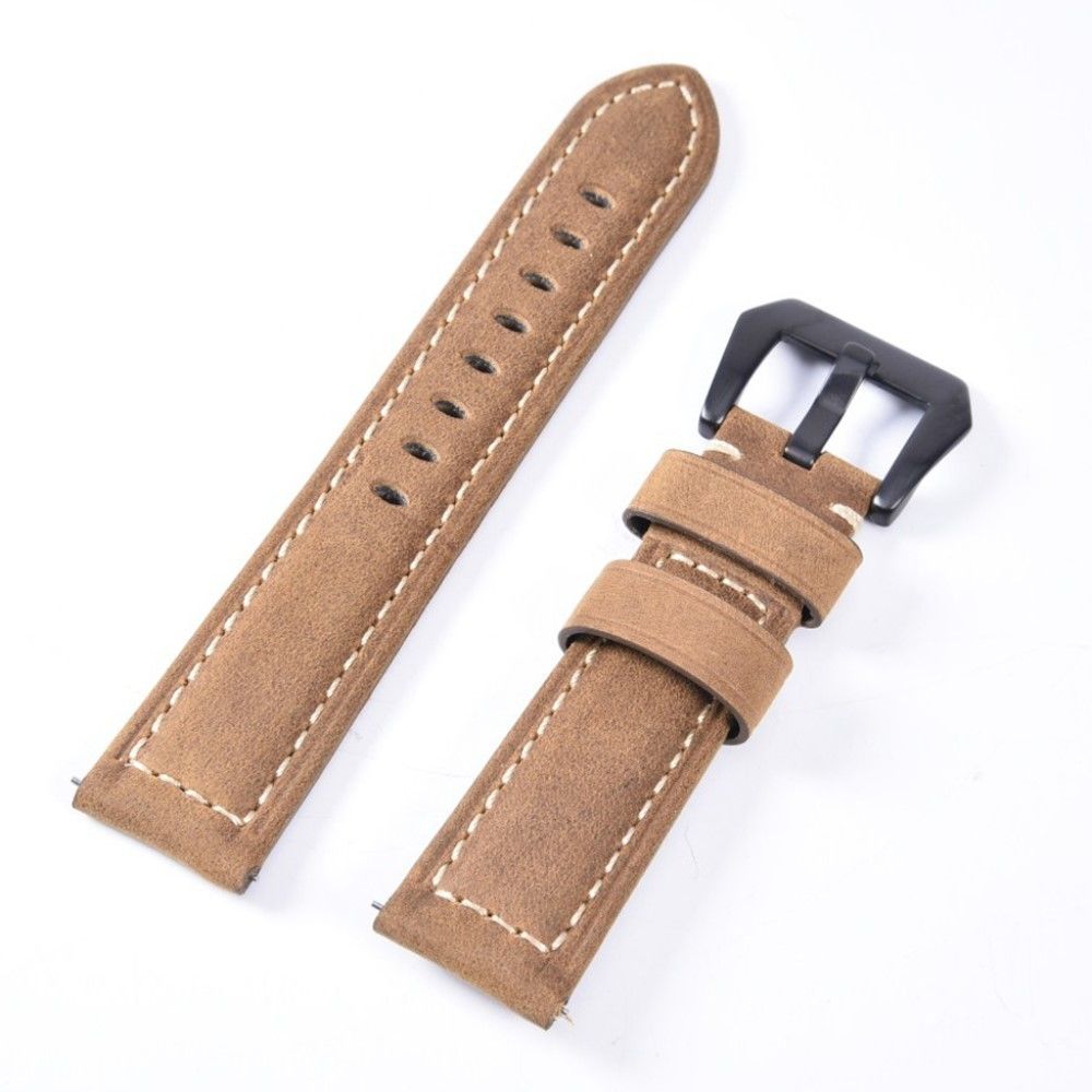 marque generique - Bracelet en PU fendue avec grosse boucle noire marron clair pour votre Huawei Watch GT - Accessoires bracelet connecté