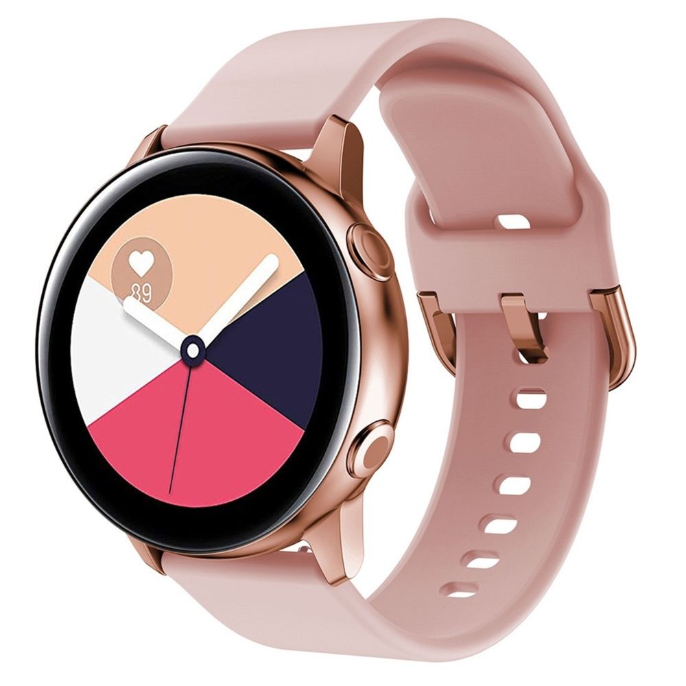 Wewoo - Bracelet pour montre connectée Smartwatch de poignet à boucle plaquée électrolysée Galaxy Watch Active Rose - Bracelet connecté