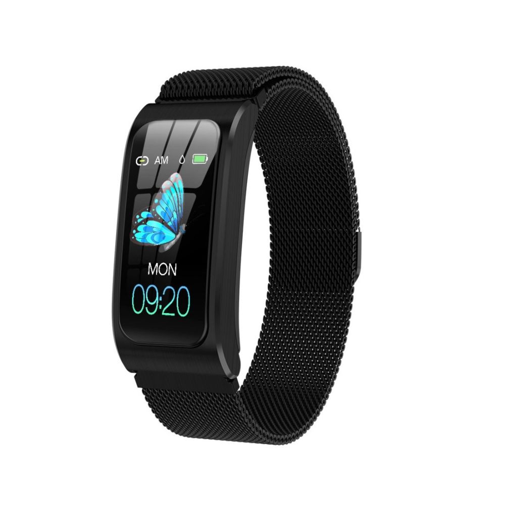 Wewoo - Bracelet connecté Smartwatch AK12 avec écran couleur IPS de 1,14 pouce IP68 étanchebracelet en métalrappel des appels de soutien / surveillance de la fréquence cardiaque / de la pression artérielle / du sommeil / prédire le cycle mens - Bracelet connecté