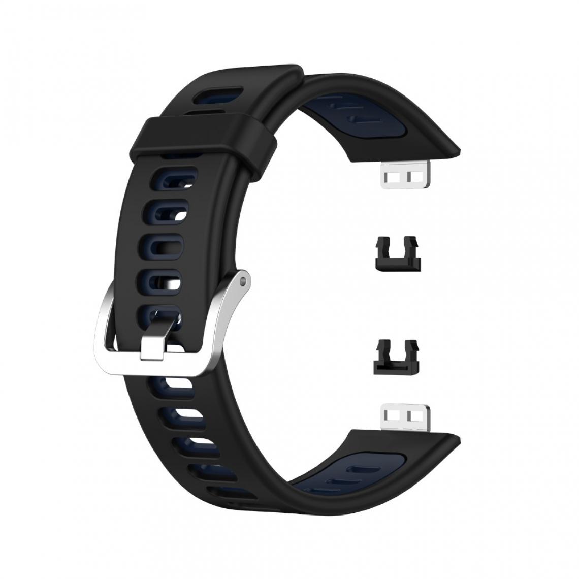 Other - Bracelet en silicone Bicolore souple noir/bleu pour votre Huawei Watch Fit - Accessoires bracelet connecté