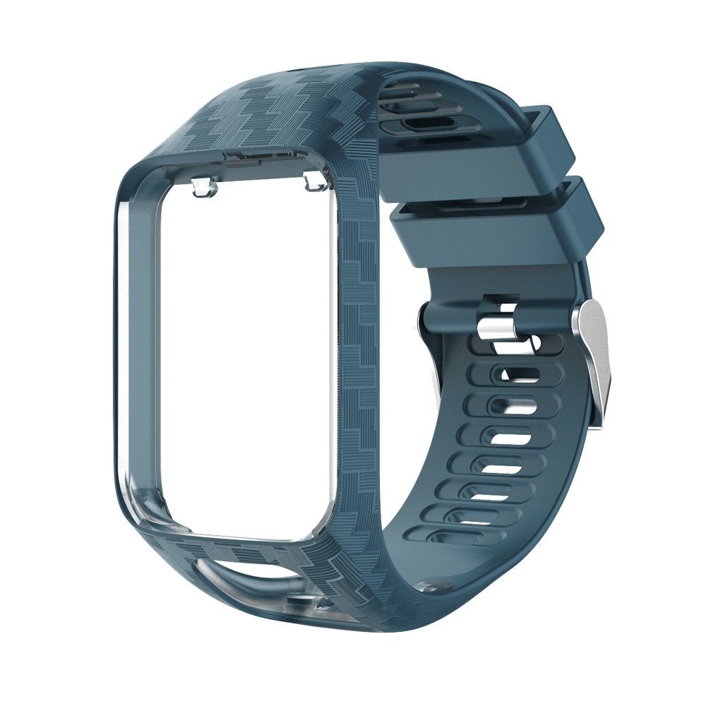 marque generique - Bracelet en silicone sculpture au radium bleu foncé pour votre TomTom Runner 3/Golfer 2 - Accessoires bracelet connecté