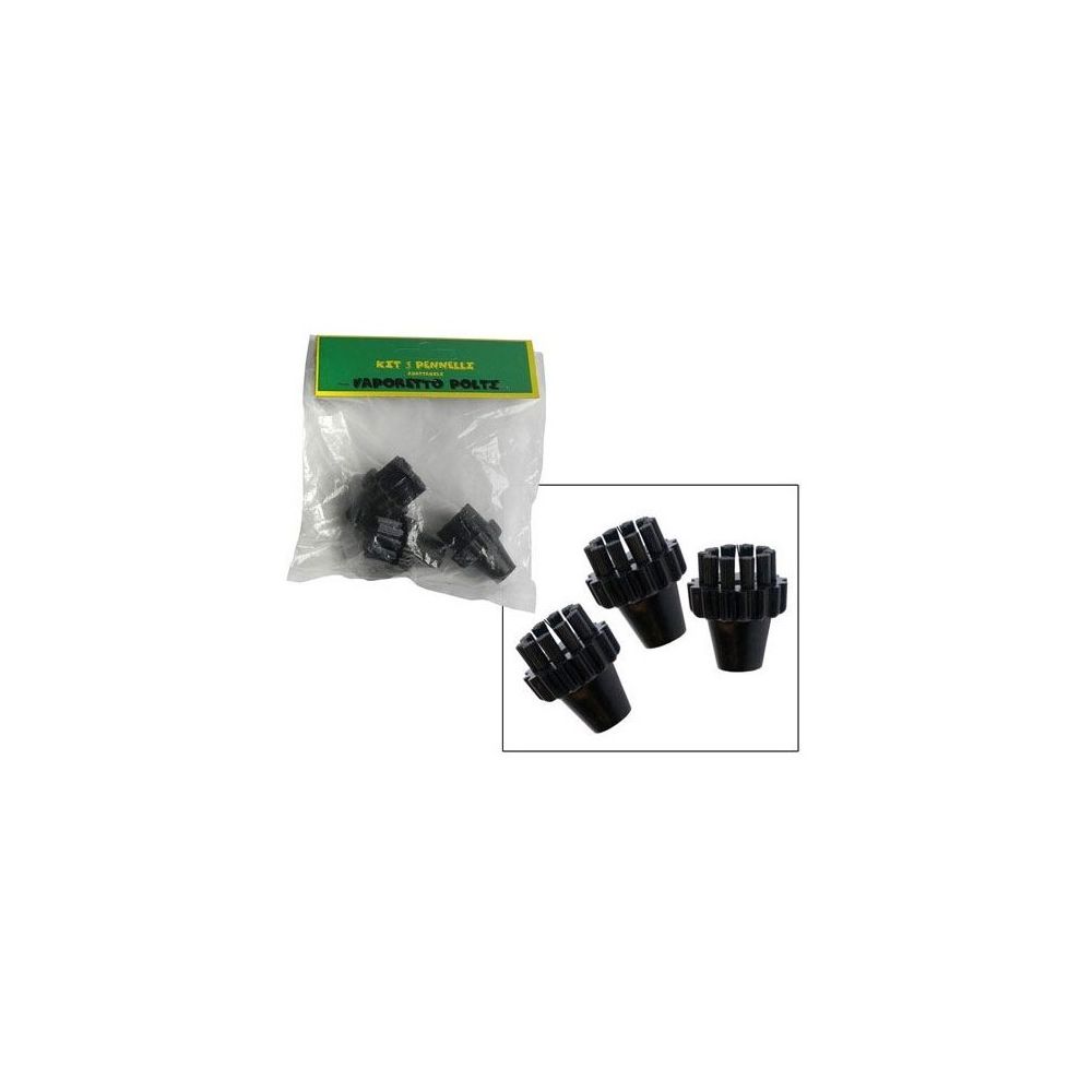 Polti - Petite brosse noire x3 pour nettoyeur a vapeur polti - Accessoire entretien des sols