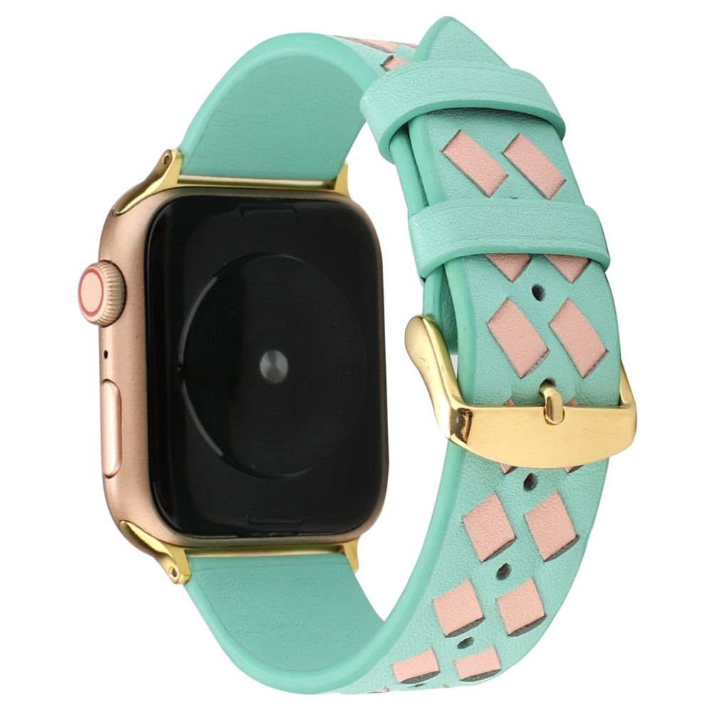 Wewoo - Pour Apple Watch Séries 5 et 4 Bracelet en cuir véritable - Modèle tissé - 38 mm - 3 et 2 & 1 - 38 mm Vertrose - Accessoires montres connectées