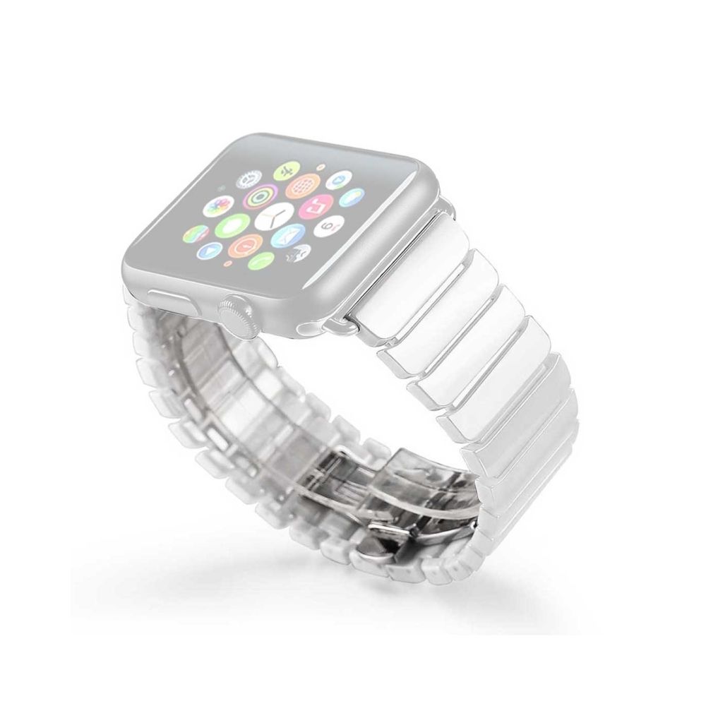 Wewoo - Bracelets de montre en céramique blanc pour Apple Watch Series 3 & 2 & 1 bande de montre-bracelet en délicate de 38 mm - Accessoires Apple Watch