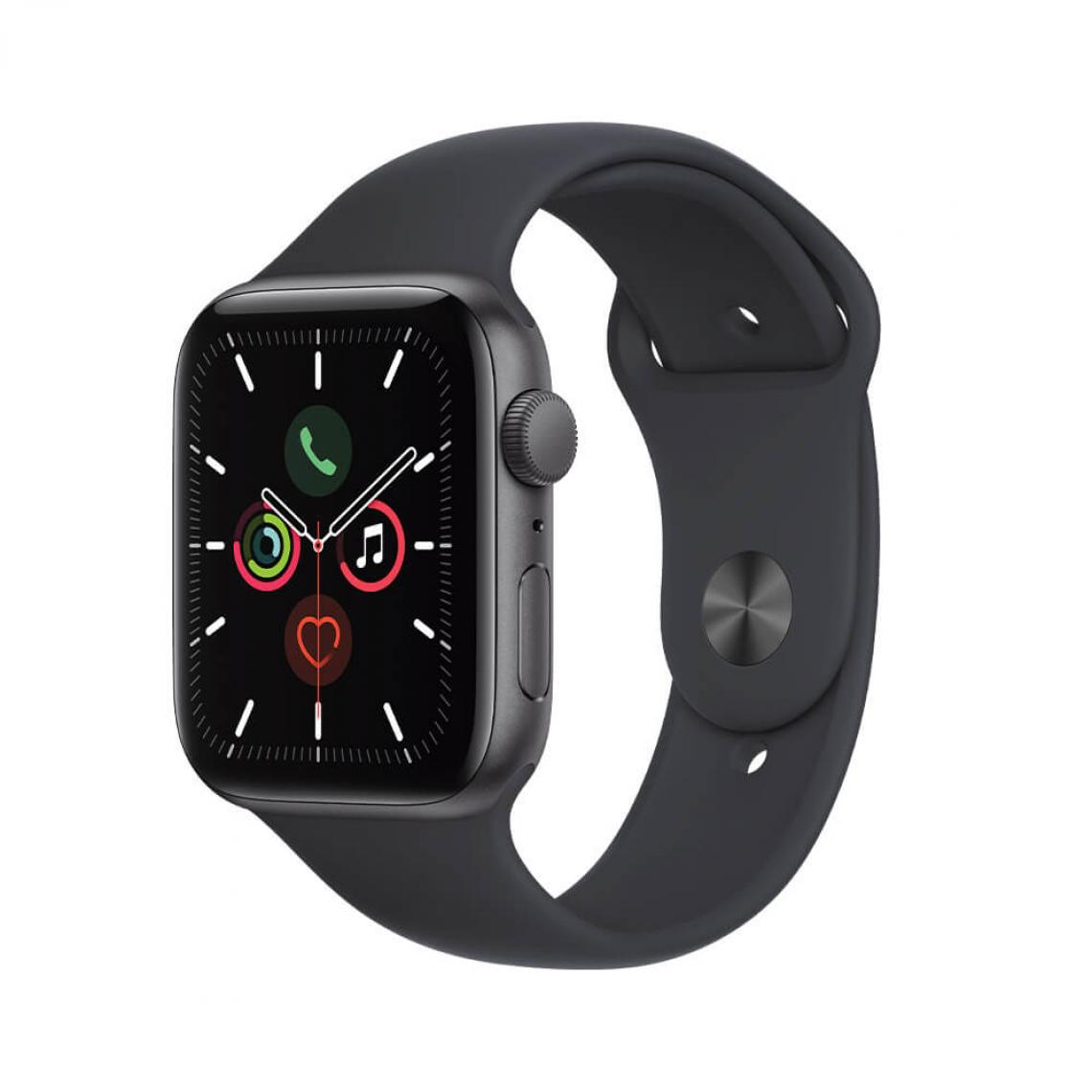 Apple - Apple Watch SE 2021 GPS 44mm Aluminium Gris avec bracelet sportif Noir minuit - Apple Watch