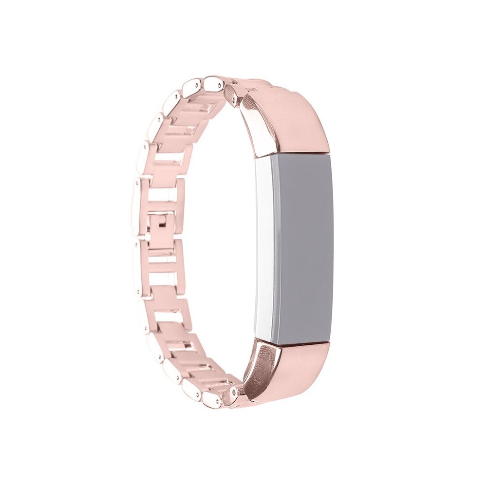 Wewoo - Bracelet pour montre connectée la Smartwatch Fitbit Alta HR à trois souches avec en acier inoxydable or rose - Bracelet connecté