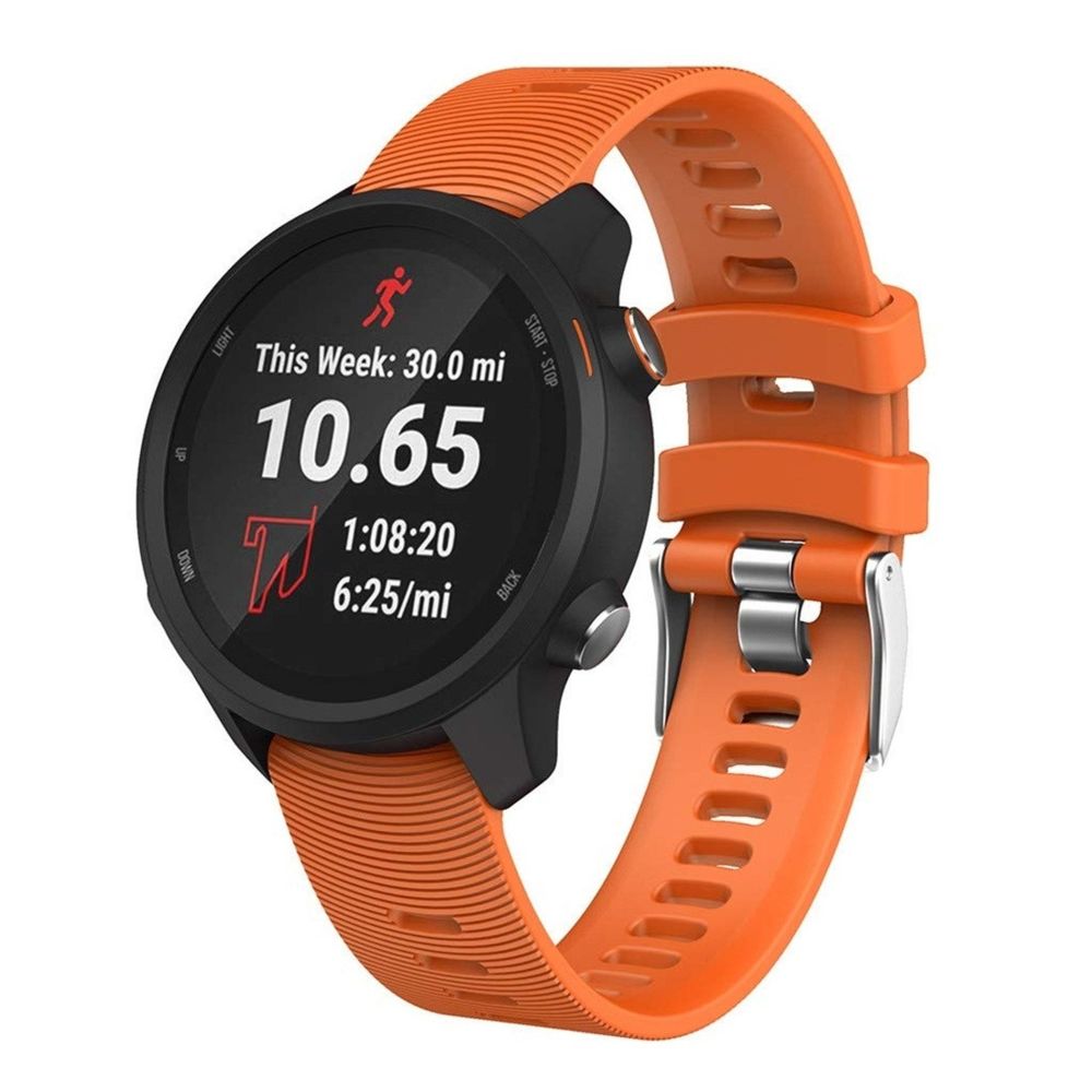 Wewoo - Bracelet pour montre connectée de en silicone Smartwatch Garmin Forerunner 245 Orange - Bracelet connecté