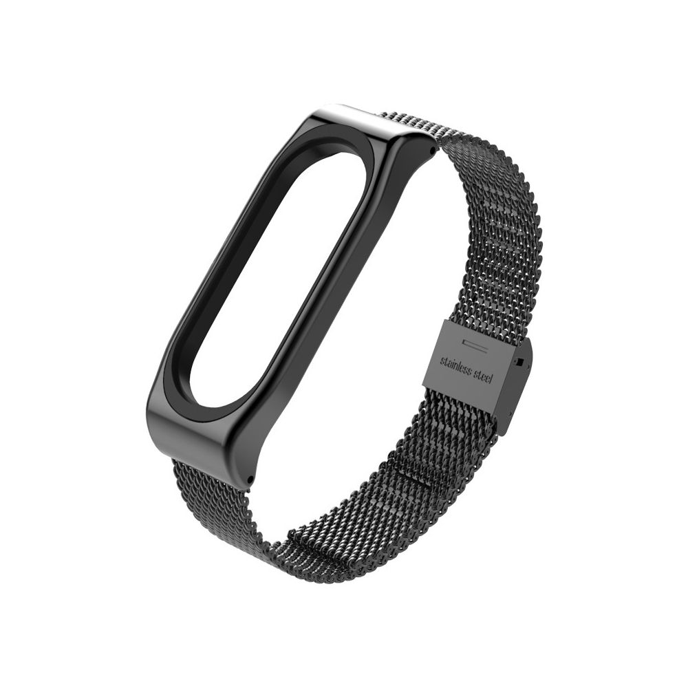 Wewoo - Bracelet en métal Mijobs pour Xiaomi Mi Band 3 Bracelet en acier inoxydable de style sans boucle avec boucle Remplacer les accessoires, hôte non inclus (Noir) - Bracelet connecté
