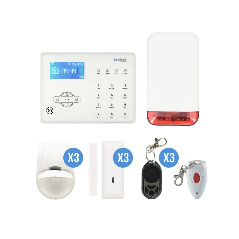 Iprotect - KIT ALARME TACTILE GSM + SIRENE AUTONOME - Alarme connectée