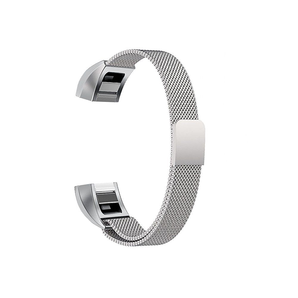 Wewoo - Bracelet pour montre connectée Dragonne magnétique en acier inoxydable FITBIT AltaTaille Petite130-170mm Argent - Bracelet connecté
