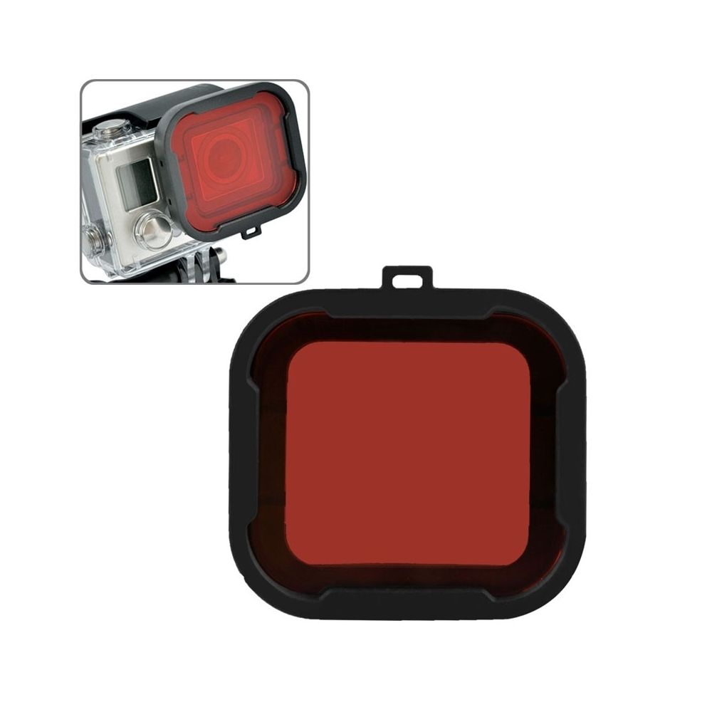 Wewoo - Filtre rouge pour GoPro HERO4 / 3 + Polar Cube Snap-on de logement de plongée - Caméras Sportives