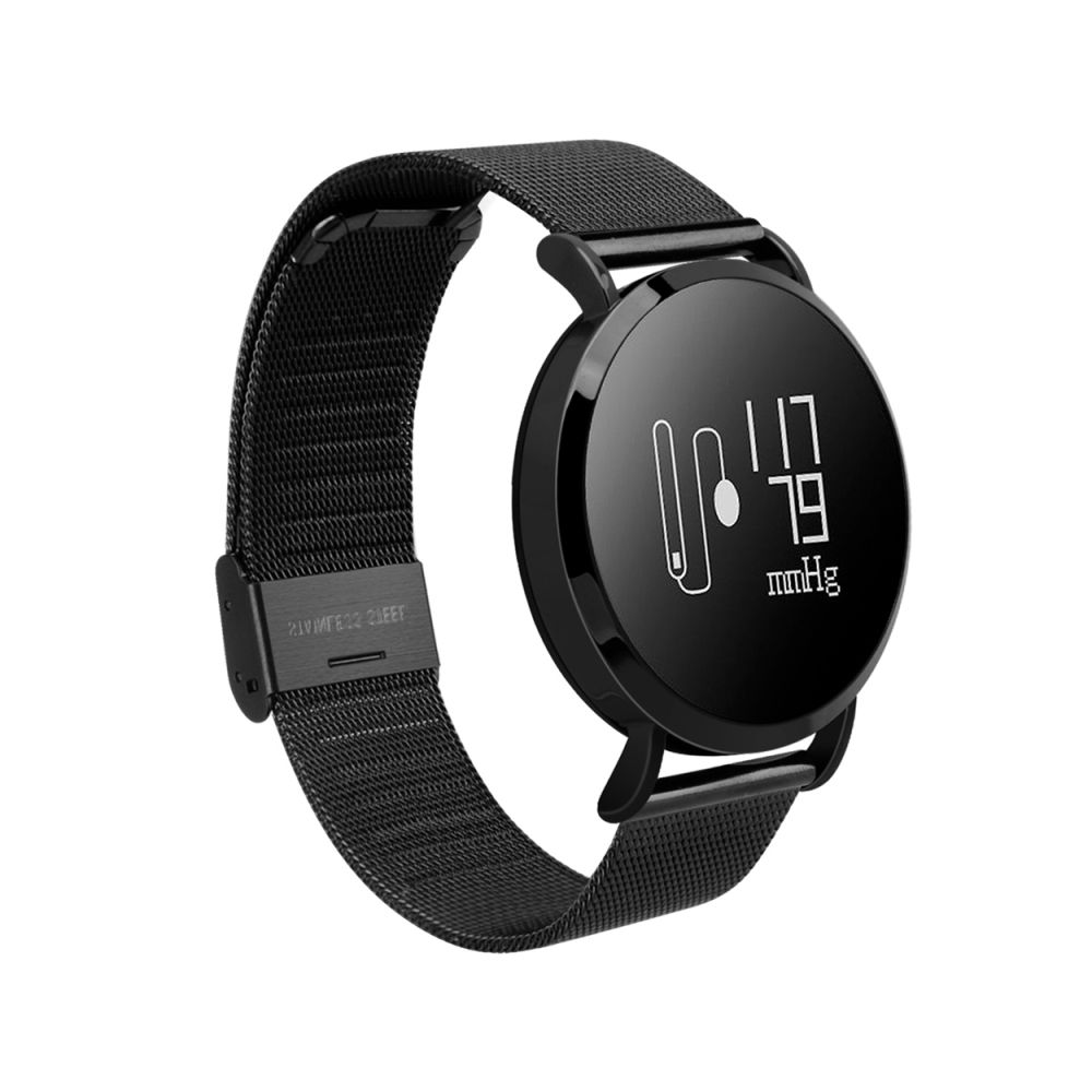 Wewoo - Bracelet connecté noir 0.95 pouces écran OLED en acier Bluetooth Smart Bracelet, IP67 imperméable à l'eau, podomètre de / Moniteur de pression artérielle / de fréquence cardiaque / Rappel sédentaire, Compatible avec Android et iOS Téléphones - Montre connectée