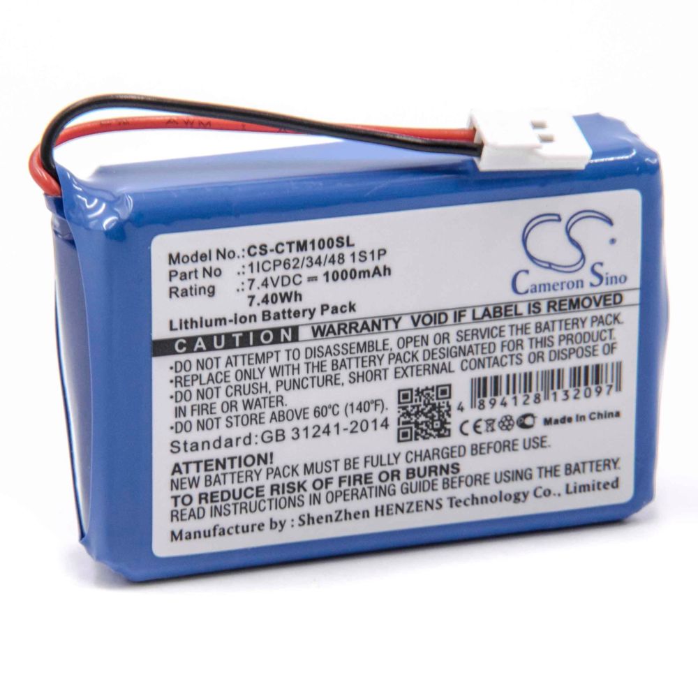 Vhbw - vhbw Batterie Li-Ion 1000mAh (7.4V) pour lecteur de billets comme CTMS 1ICP62/34/48 1S1P - Caméras Sportives