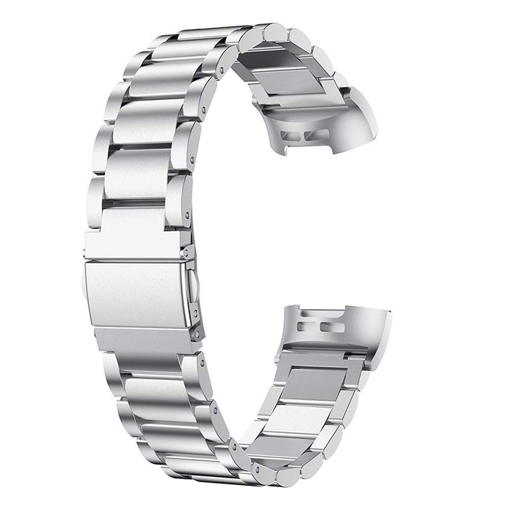 marque generique - Bracelet en métal trois perles argent pour votre Fitbit Charge 3 - Accessoires bracelet connecté