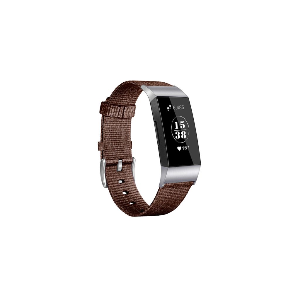 marque generique - YP Select Bandes compatibles avec Fitbit Charge 3, bracelet de montre respirant en tissu tissé - café - Bracelet connecté