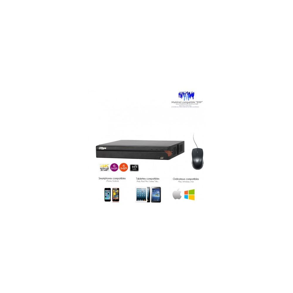 Dahua - NVR de video surveillance 4 canaux, taille mini jusqu'à 4K - Caméra de surveillance connectée