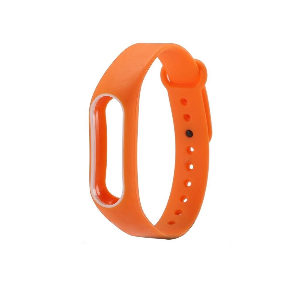 Wewoo - Bracelet Orange et blanc pour Xiaomi Mi Bande 2 en silicone coloré, de montre, hôte non inclus + - Bracelet connecté