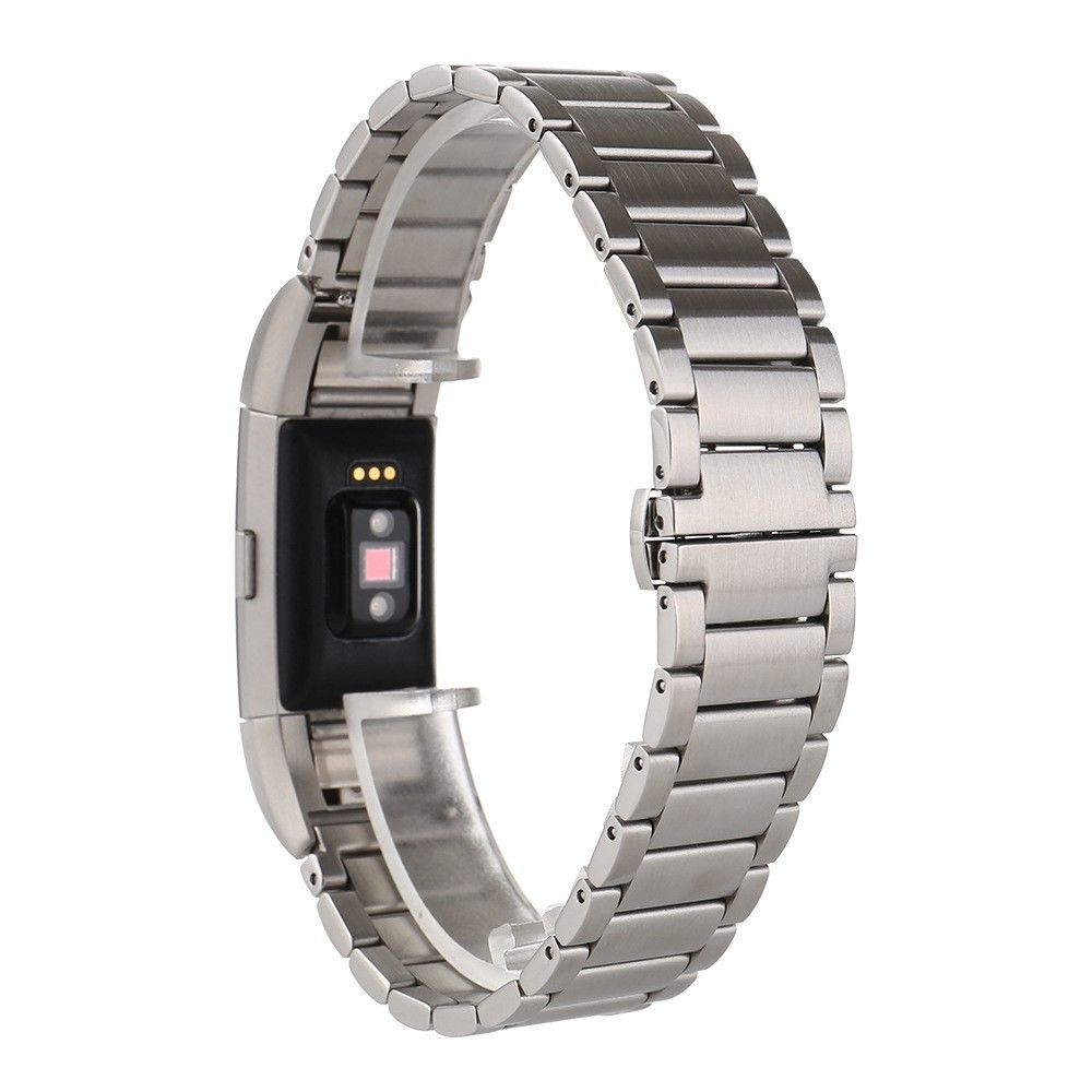 marque generique - Bracelet en métal trois perles argent pour votre Fitbit Charge 2 - Accessoires bracelet connecté