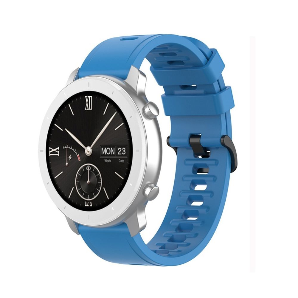 Wewoo - Bracelet pour montre connectée de remplacement de Smartwatch en silicone Amazfit GTRtaille 22 mm bleu ciel - Bracelet connecté