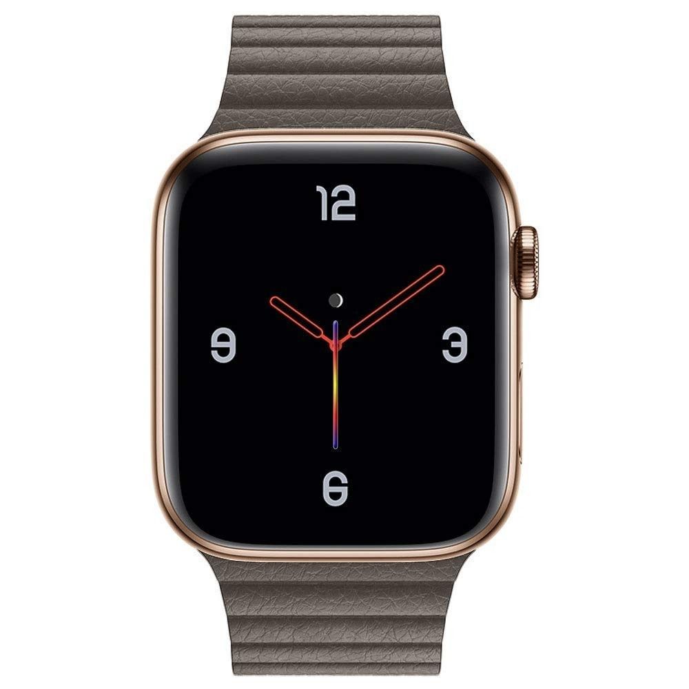 Wewoo - Bande magnétique universelle en cuir pour Apple Watch séries 5 et 440 mm / 32 et 138 mm marron - Accessoires montres connectées