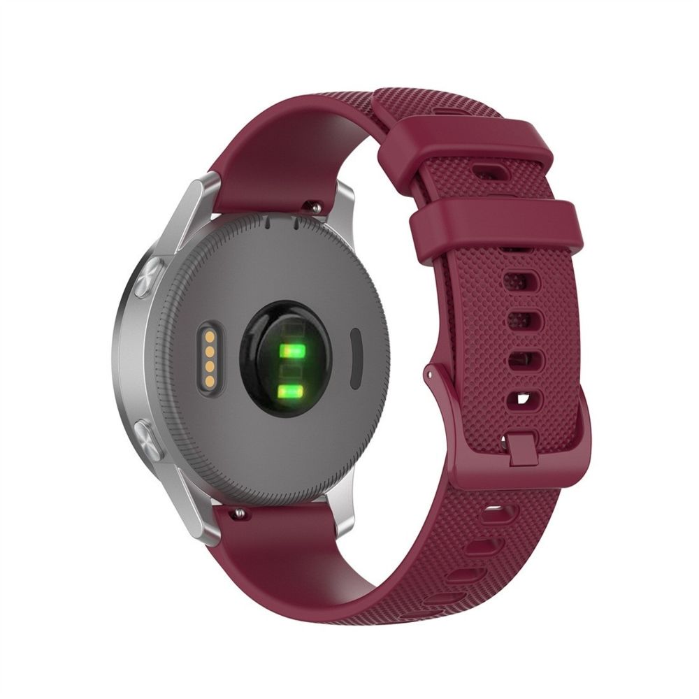 Wewoo - Bracelet pour montre connectée de remplacement Smartwatch en silicone Garmintaille 20 mm universel vin rouge - Bracelet connecté