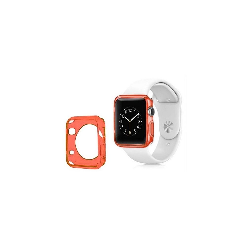 marque generique - Coque de Protection Silicone TPU Pour Apple Watch 38mm - Orange - Accessoires Apple Watch