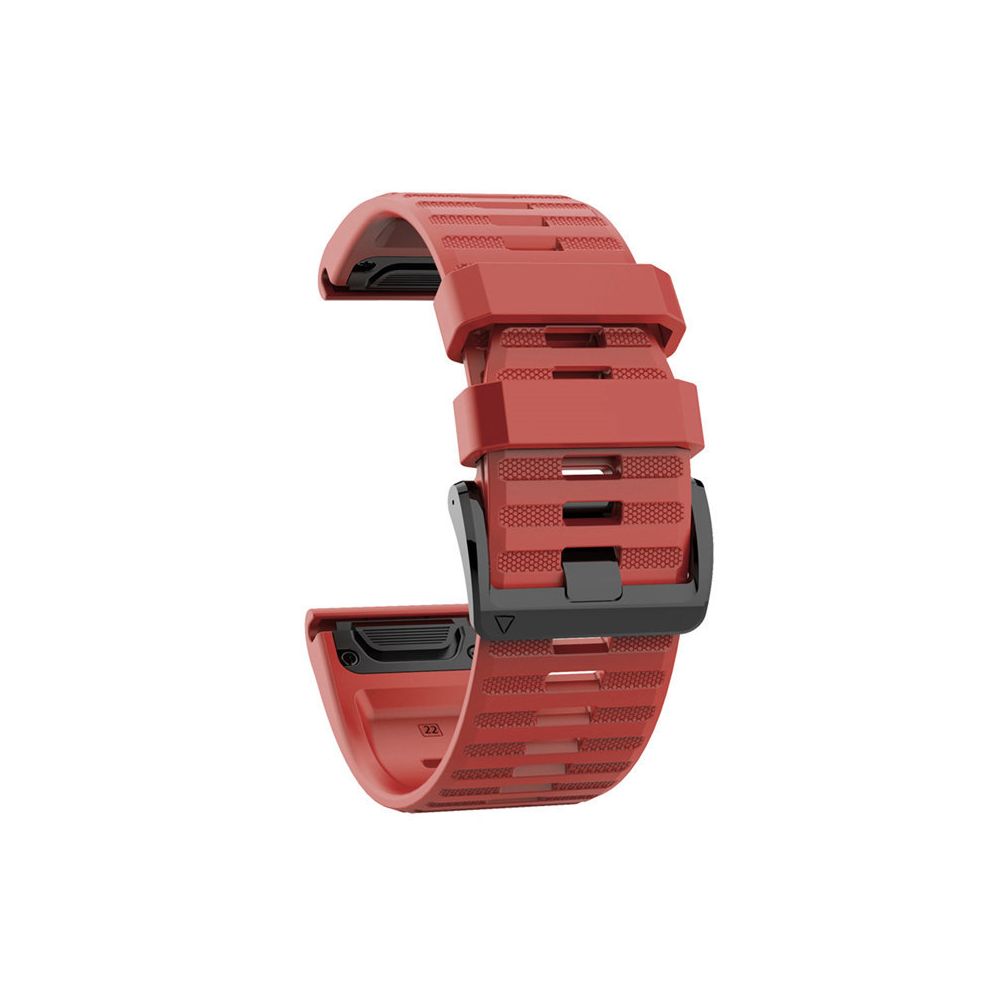 Generic - Bracelet de montre de remplacememnt en silicone 22mm Pour Garmin Fenix6 Fenix5 Universel Rouge - Bracelet connecté