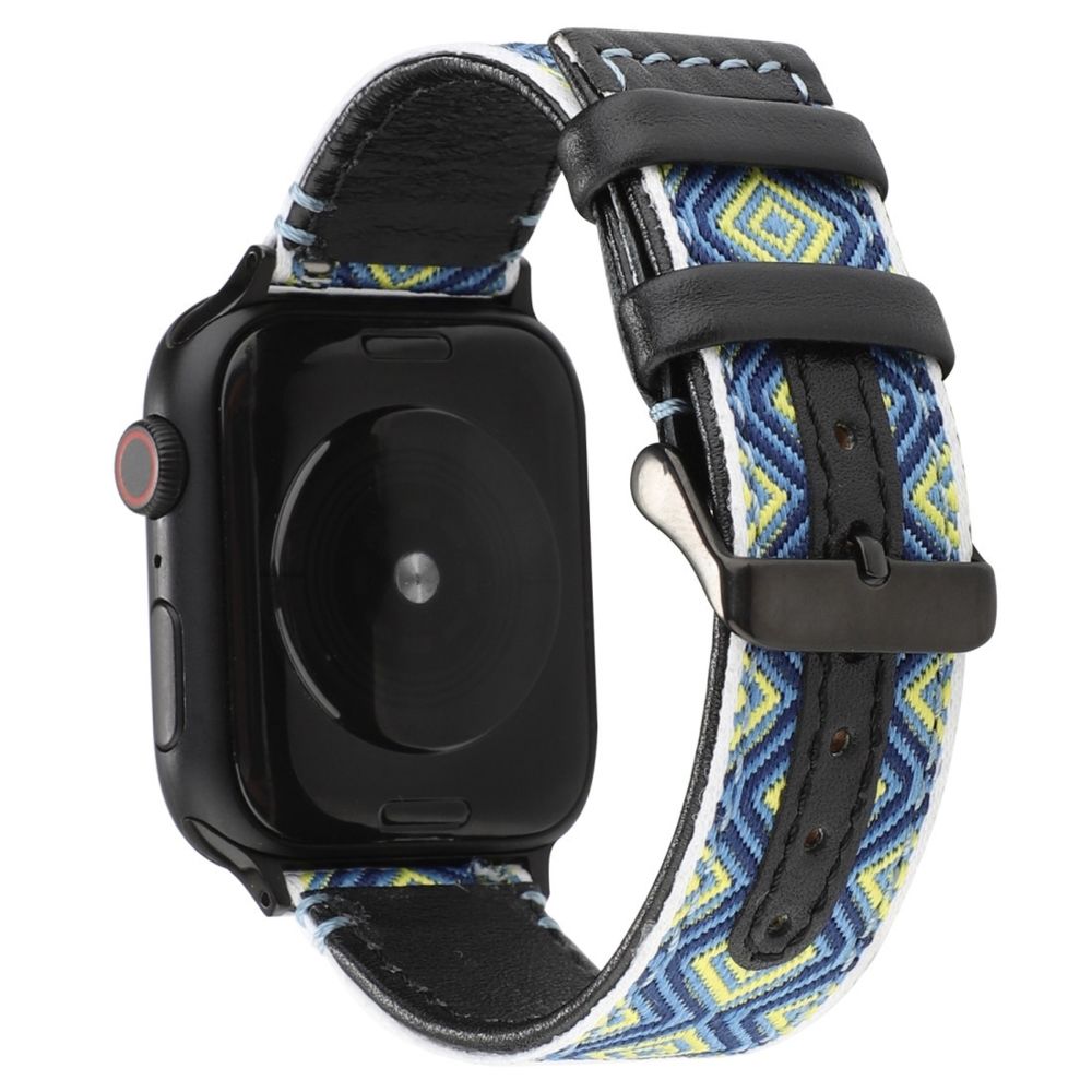Wewoo - Pour Apple Watch séries 5 et 4 Bracelet cuir véritable Style ethnique 44mm / 3 & 2 & 1 42mm Rural - Accessoires montres connectées