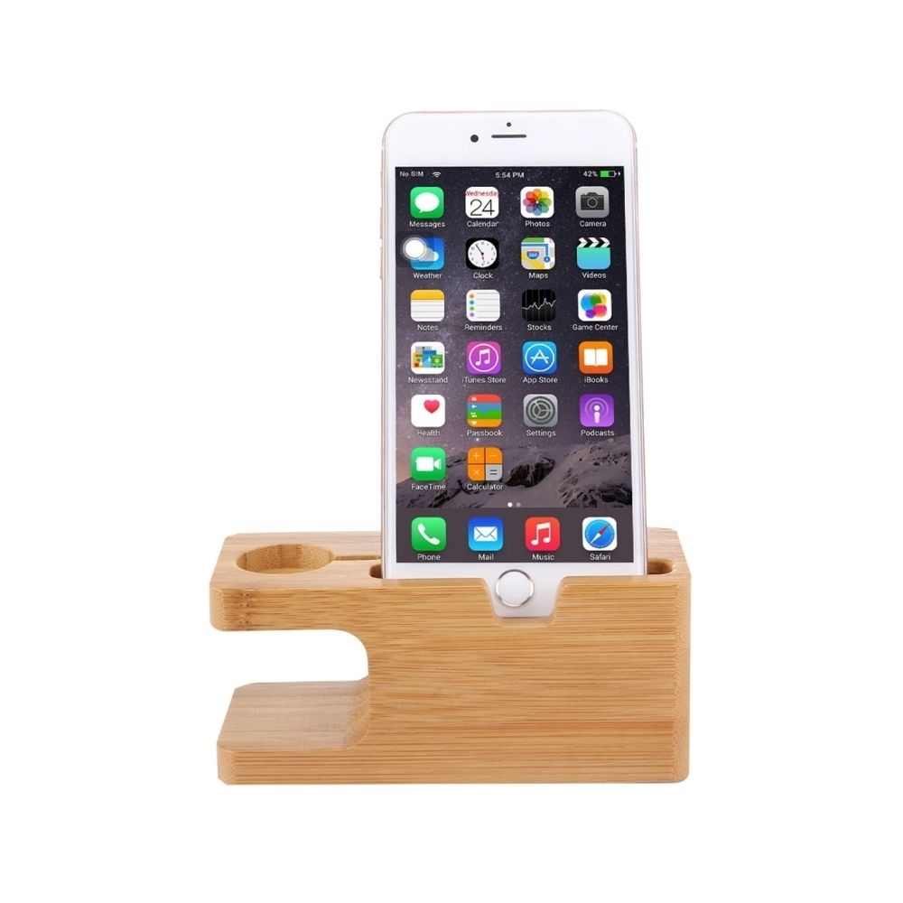 Wewoo - Support Holder pour Apple Watch 38mm & 42mm / iPhone 7 & 7 Plus / 6 & 6 Plus / 5 & 5S & 5C de chargeur en bois de bambou - Accessoires Apple Watch