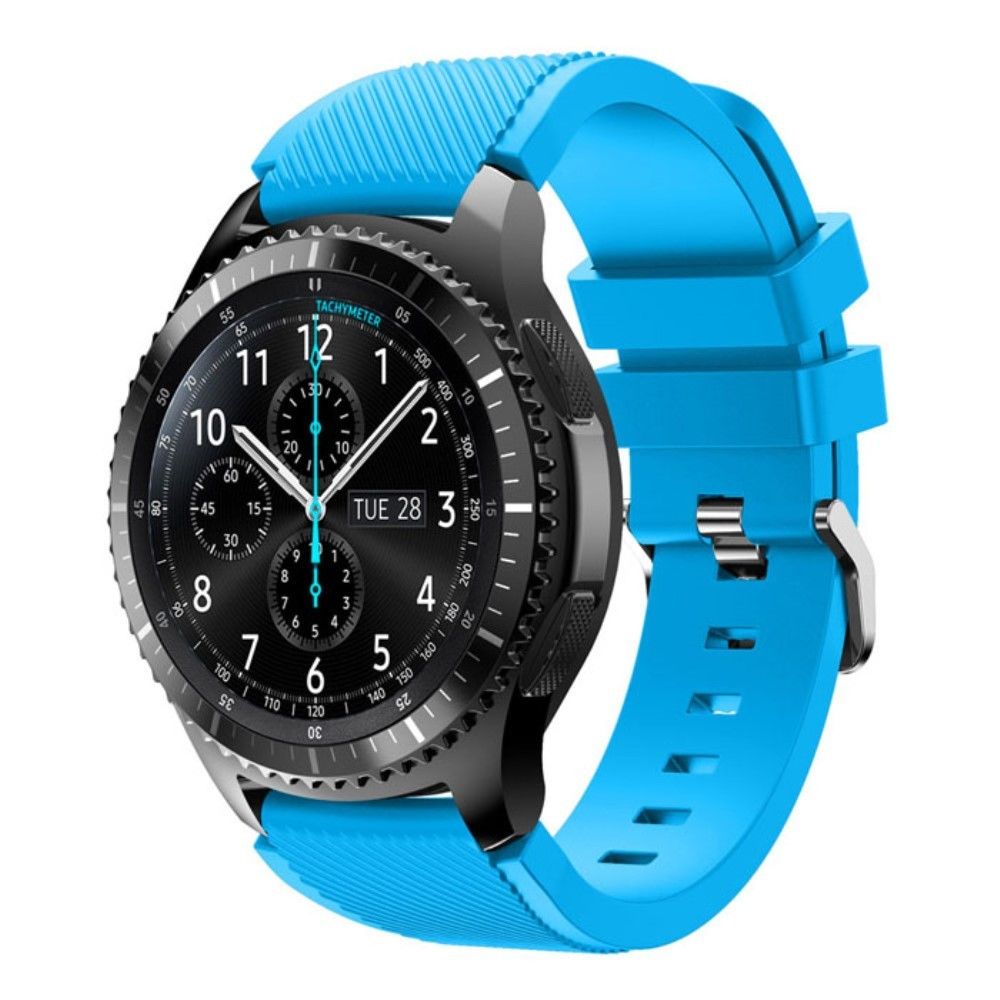 marque generique - Bracelet en silicone Trendy souple Sports Sangle pour Samsung Gear S3 Frontier / S3 Classic - Bleu - Accessoires bracelet connecté