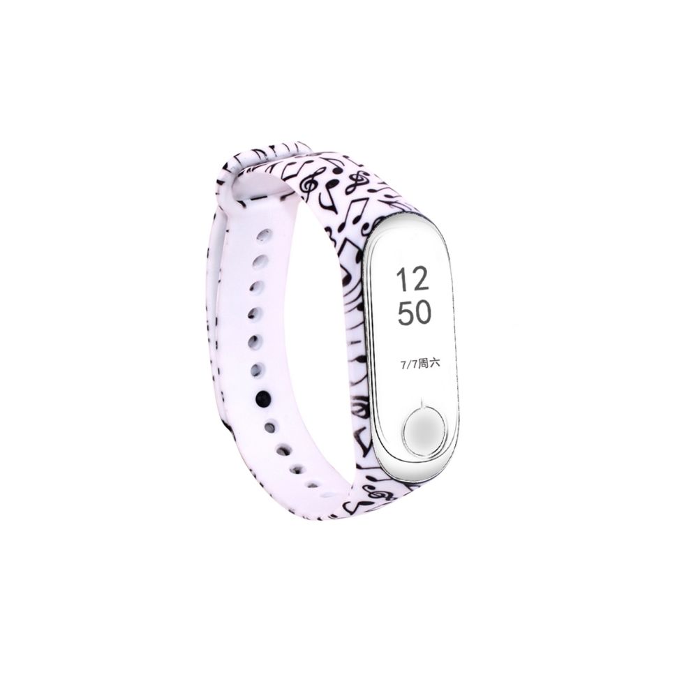 Wewoo - Bande de montre de de silicone de peinture de modèle de note de pour Xiaomi Mi 3, compatible avec Mi Band 3 CA3657B - Bracelet connecté