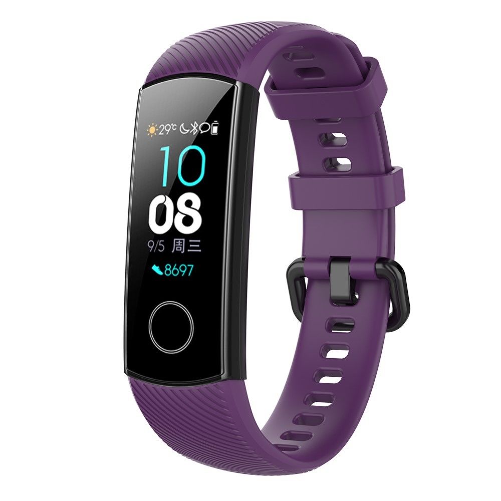 marque generique - Bracelet en silicone remplacement, longueur : 95.6+124.8mm violet pour votre Huawei Honor Band 4 - Accessoires bracelet connecté