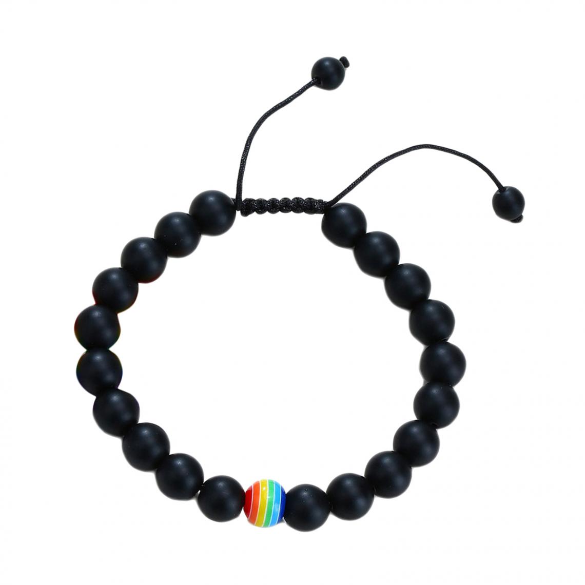 marque generique - LGBT Pride Pride Peace Stone Bracelet Couple Bijoux Cadeau Vésuvianite - Bracelet connecté