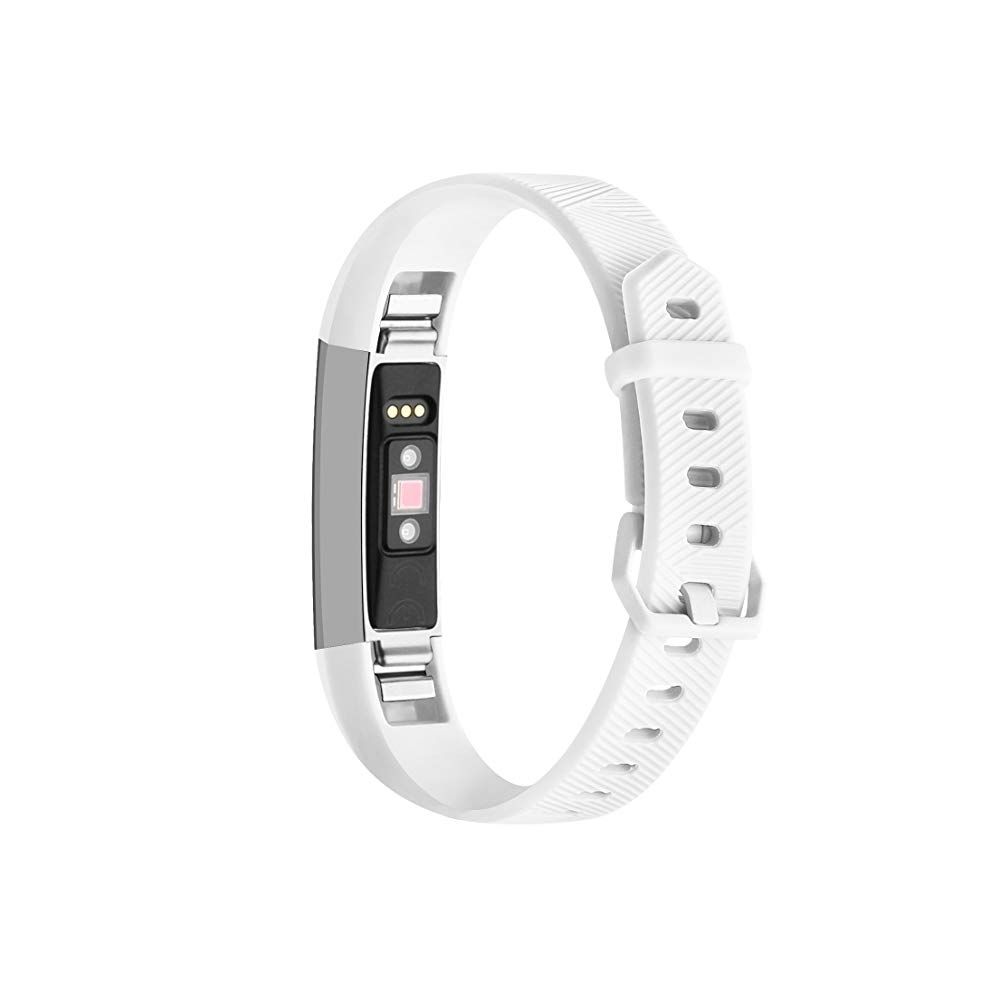 Wewoo - Bracelet pour montre connectée Dragonne en silicone de couleur solide FITBIT Alta / HR blanc - Bracelet connecté