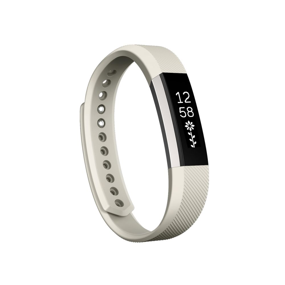 Wewoo - Bracelet Beige pour en silicone à texture oblique Fitbit Alta Watch, grande taille, longueur: environ 22cm - Bracelet connecté