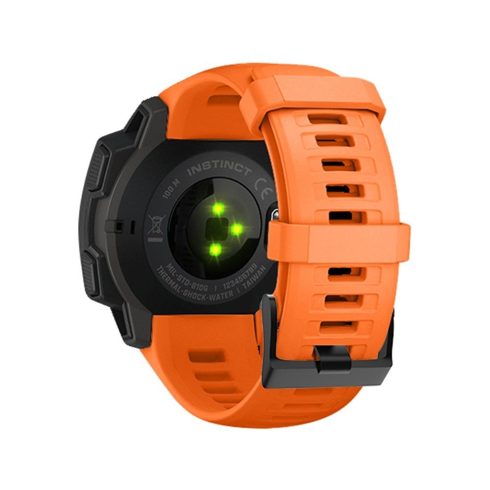 marque generique - Bracelet en silicone 24mm orange pour votre Garmin Instinct - Accessoires bracelet connecté