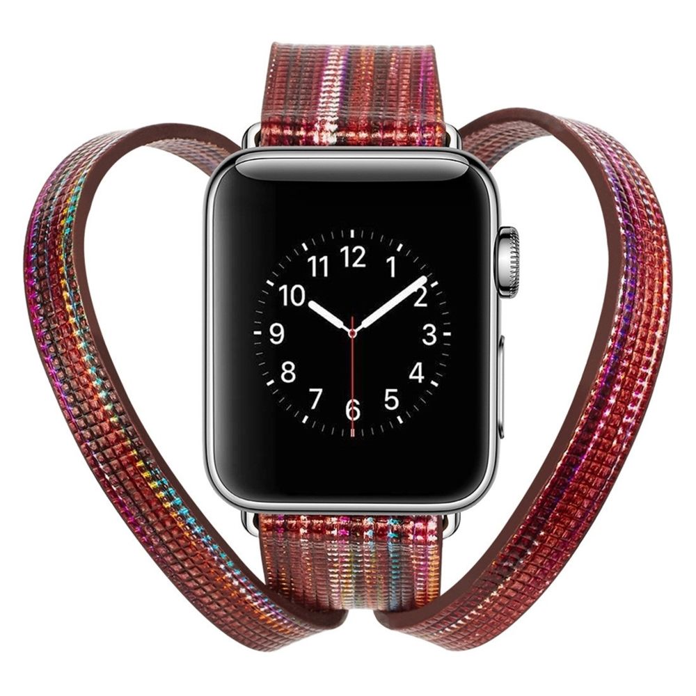 Wewoo - Bracelet montre en cuir de mouton coloré pour Apple Watch séries 32 et 1 38 mm - Accessoires montres connectées