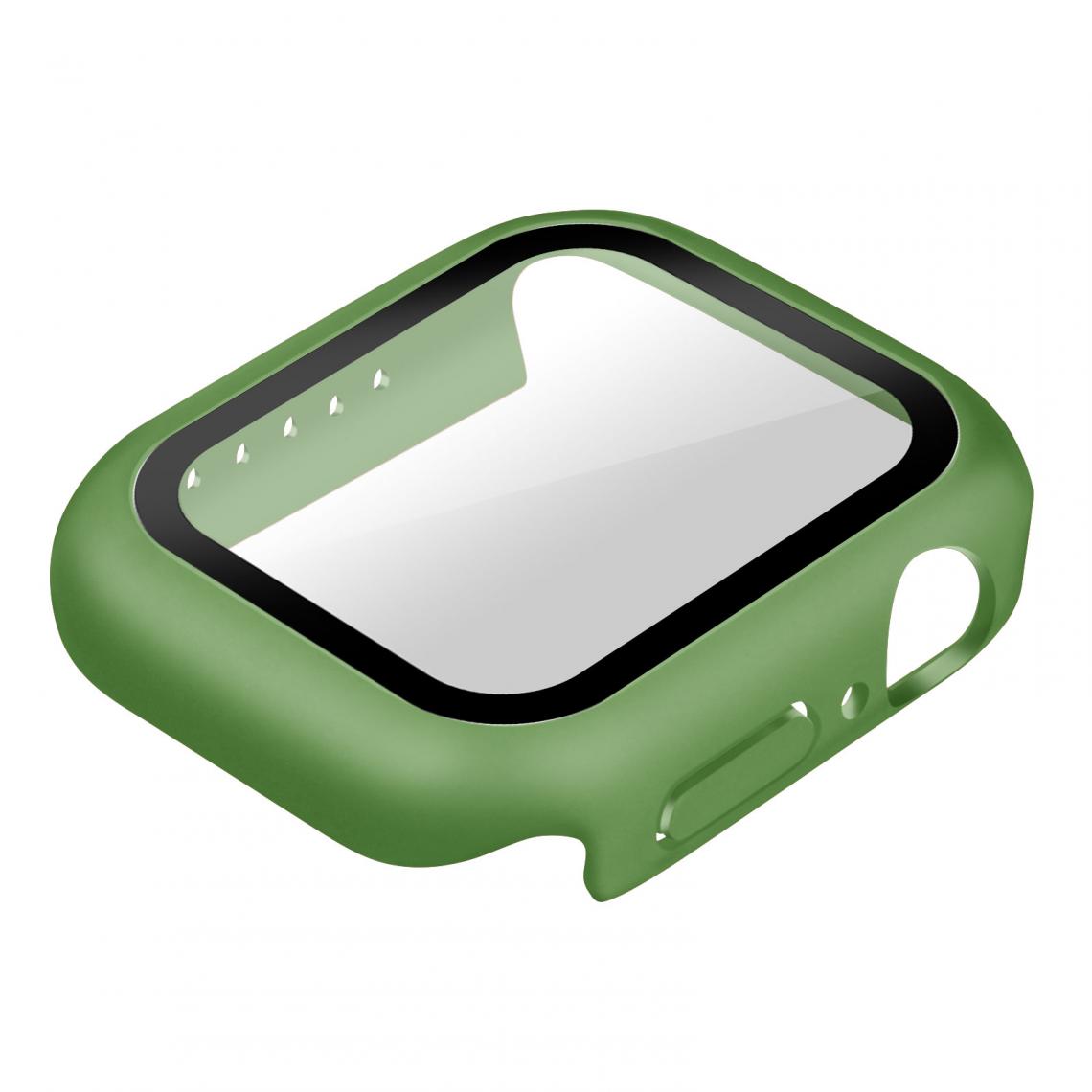Avizar - Coque Apple Watch Serie 7 (45mm) Rigide Ultra-fine Vitre de Protection vert - Accessoires Apple Watch