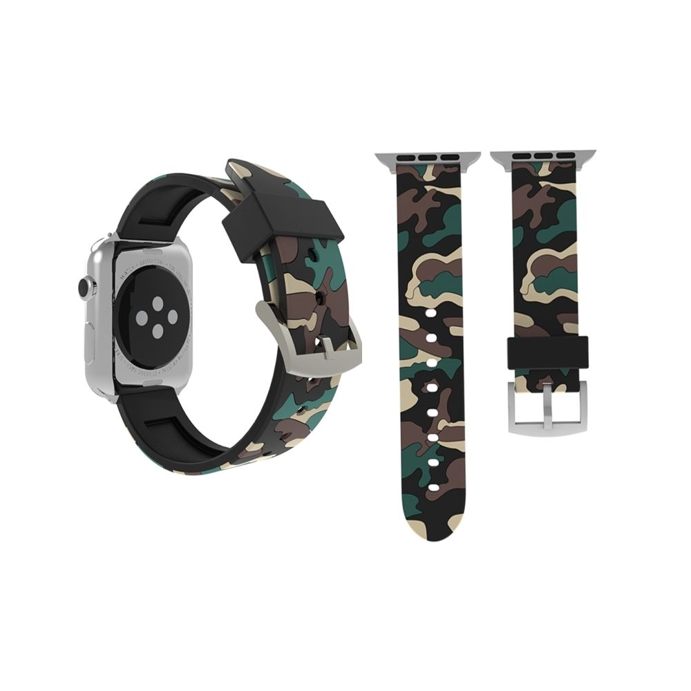 Wewoo - Bracelet abricot pour Apple Watch Series 3 & 2 & 1 38mm Mode Camouflage Motif Silicone de montre Abricot - Accessoires Apple Watch