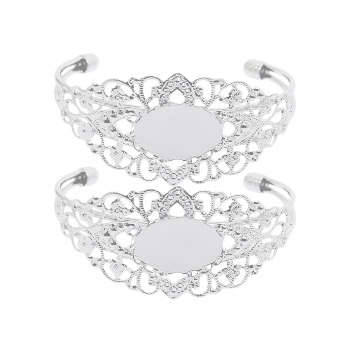 marque generique - 2 Pcs Bracelet Femmes Bracelet Jonc Réglable Chaîne Bijoux Romantique Cadeau de l'Amour - Bracelet connecté