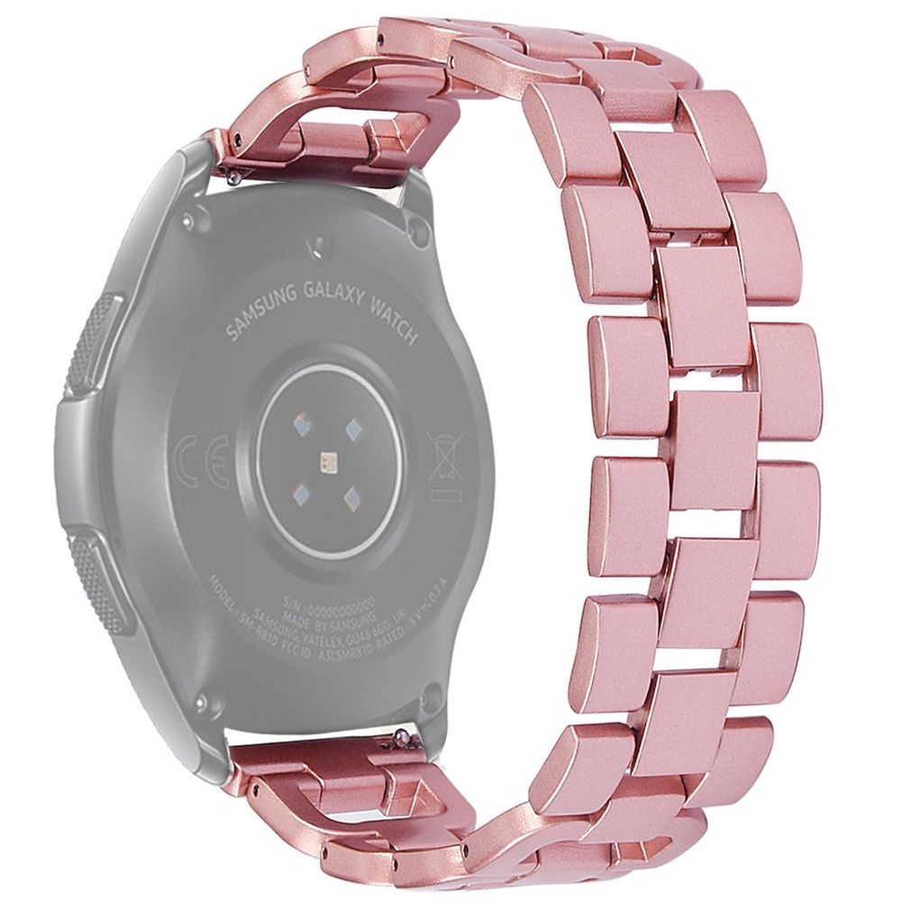 Wewoo - Bracelet pour montre connectée Galaxy Watch Active 2 en métal serti de diamantsTaille 22mm Rose - Bracelet connecté