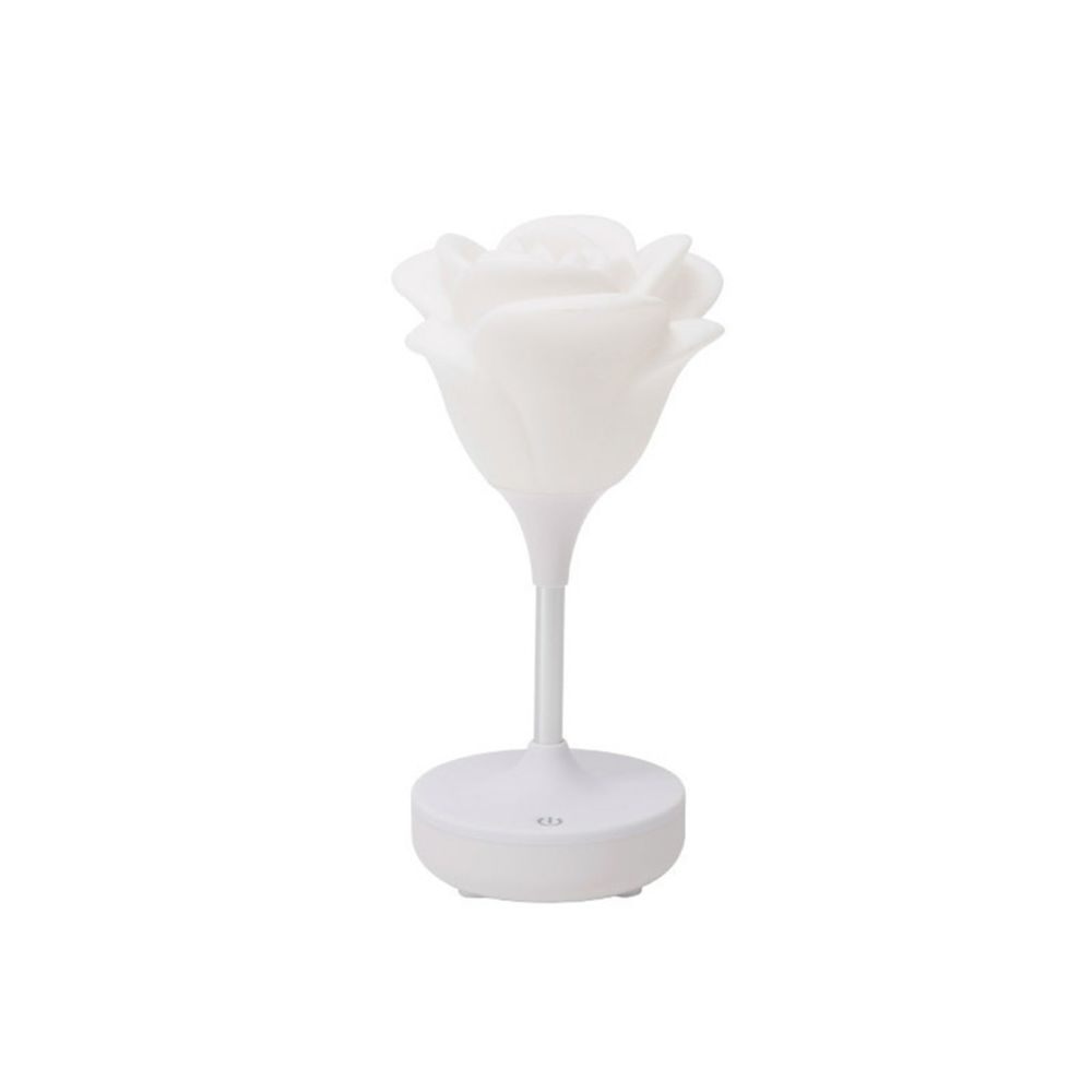 Generic - Lampe de nuit LED romantique fleur rose 3D USB lampe de nuit à gradateur tactile rechargeable - blanc - Accessoires de motorisation
