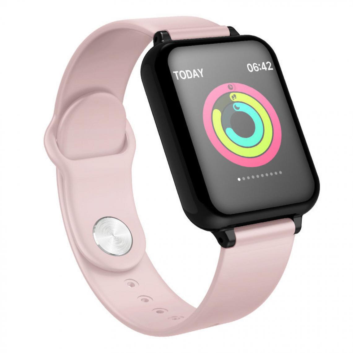 Chrono - Fitness Smartwatch, Bracelet Bluetooth étanche Moniteur de fréquence Cardiaque Tracker Wristband Fitness Intelligent Montre Bracelet,Rose - Montre connectée