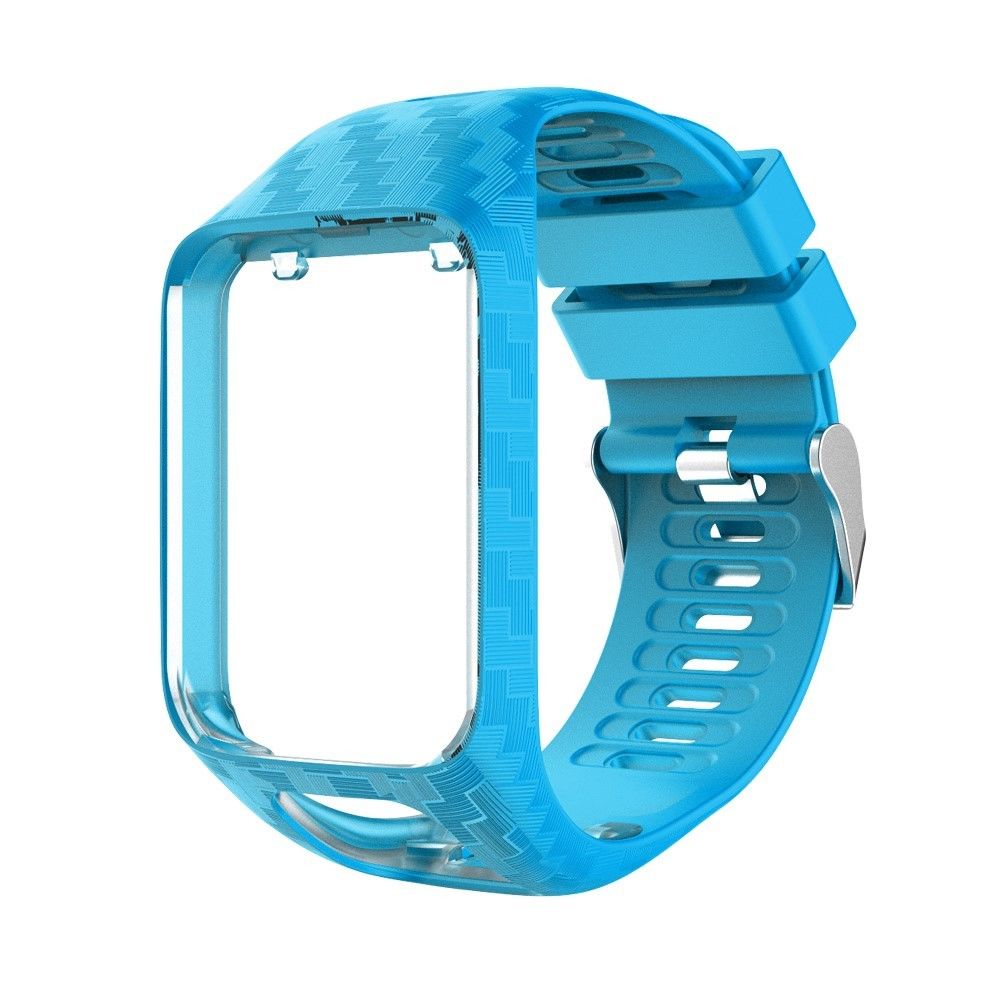 marque generique - Bracelet en silicone sculpture au radium bleu clair pour votre TomTom Runner 3/Golfer 2 - Accessoires bracelet connecté