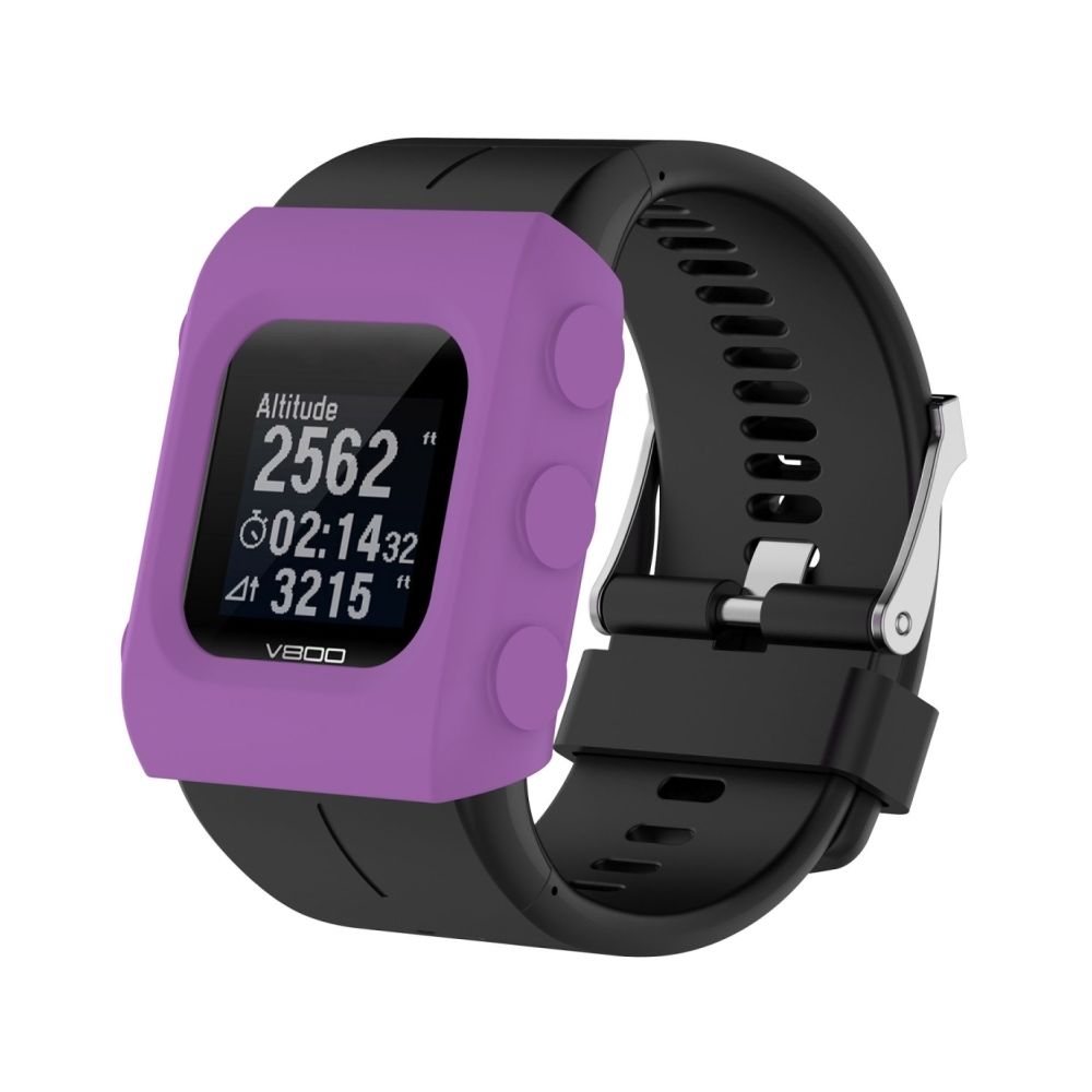 Wewoo - Protection écran Étui de en silicone de montre de couleur solide pour POLAR V800 violet - Accessoires montres connectées