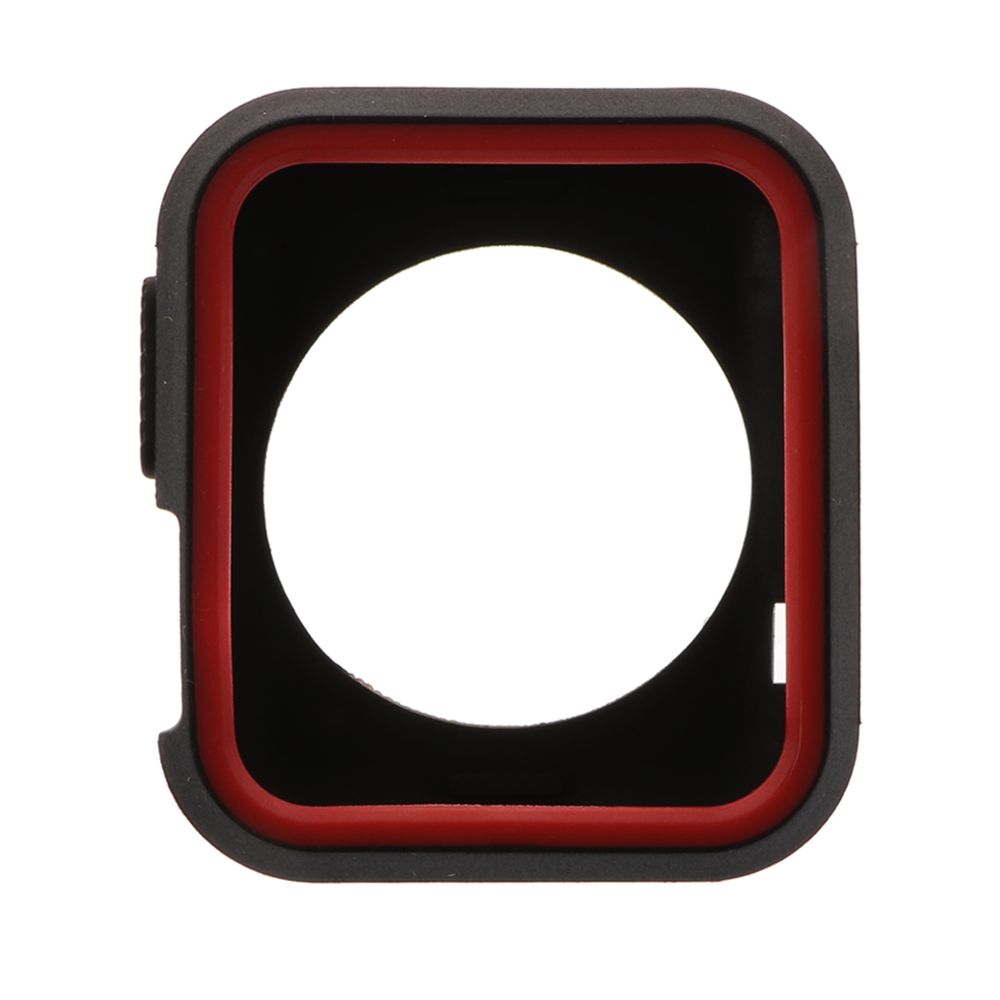 marque generique - Housse de protection en silicone pour apple watch iwatch 42mm rouge noir - Accessoires Apple Watch